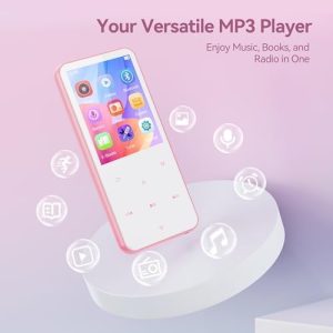 موزیک پلیر Mp3 برند AGPTEK و رادیو (صورتی)
