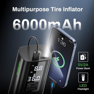پمپ باد قابل حمل AMPBANK مدل AT003 با قدرت 150PSI